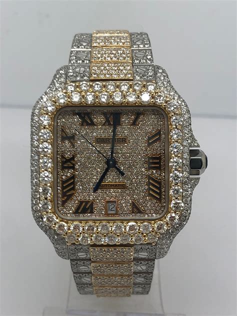 replica iced out cartier|cartier santos ice box.